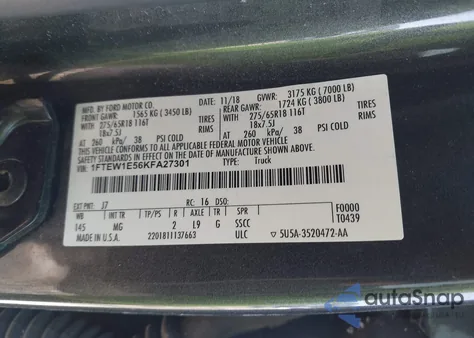 2019 Ford F-150 Xlt z USA, uszkodzony, nr VIN 1FTEW1E56KFA27301